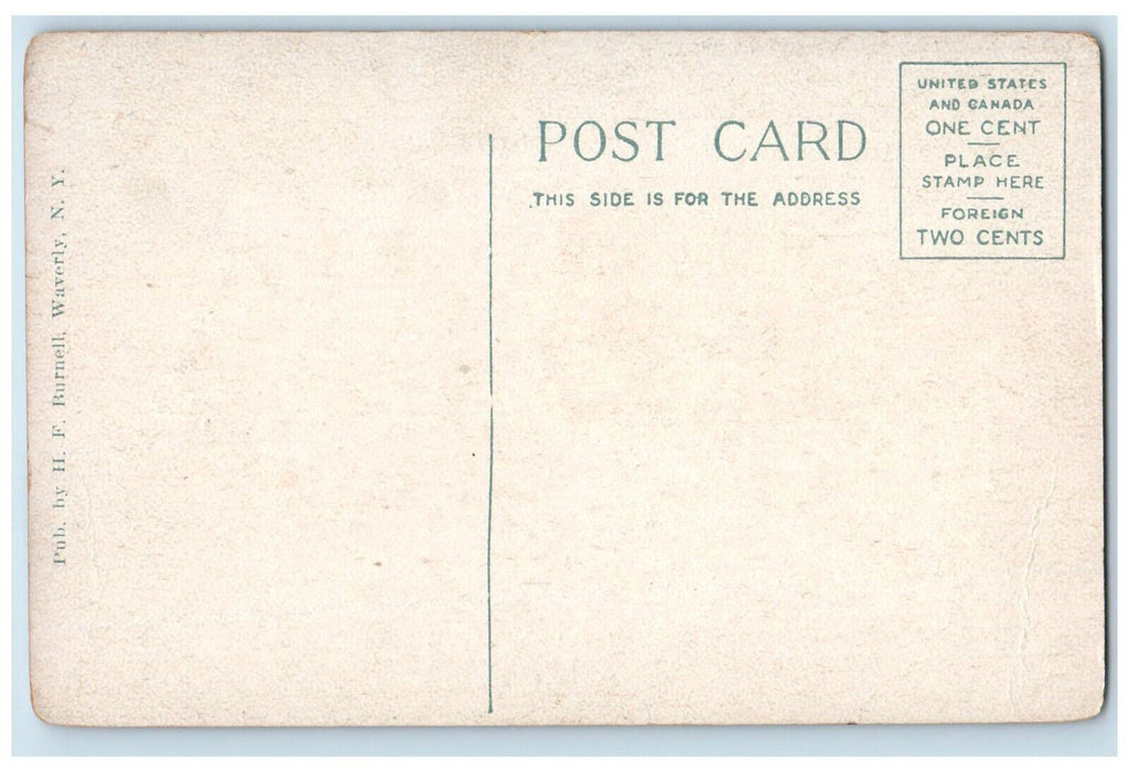 c1910 Baptist Church Chapel Exterior Street Building Waverly New York Postcard