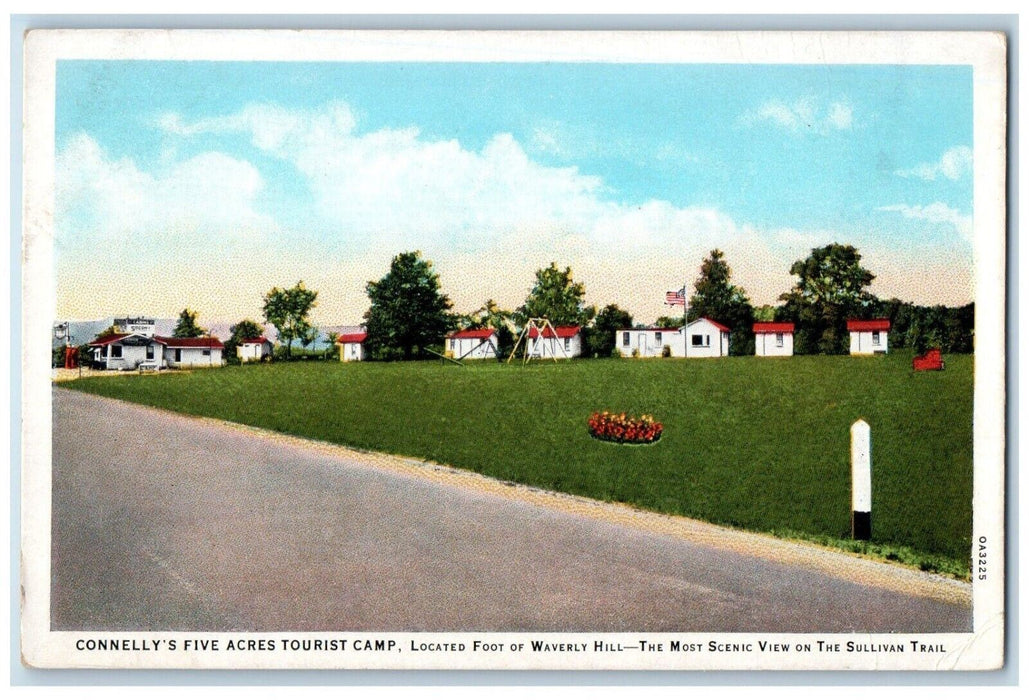 c1920 Connellys Five Acres Tourist Camp Sullivan Trail Waverly New York Postcard