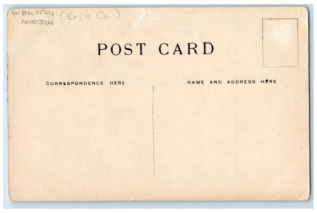 c1910's D. A. Palmerton Real State Advertising Eden New York NY Antique Postcard