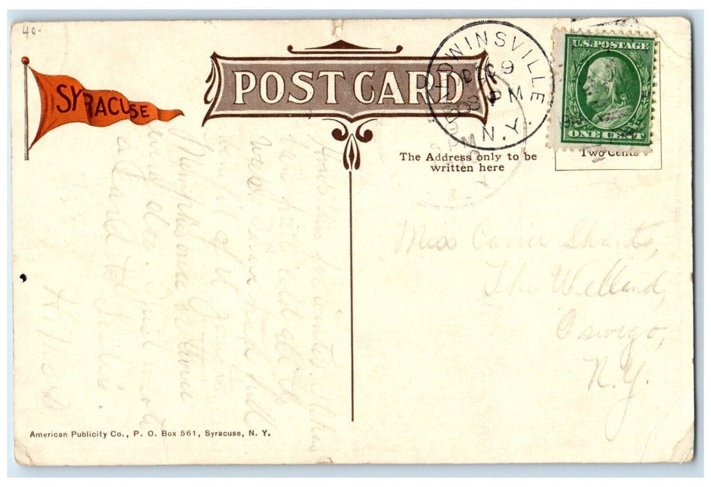 c1910's Syracuse University Logo Buildings Multiview Syracuse NY Posted Postcard