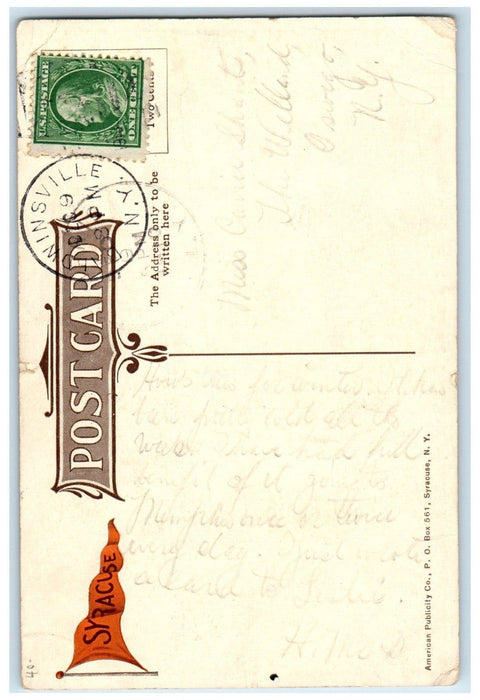 c1910's Syracuse University Logo Buildings Multiview Syracuse NY Posted Postcard