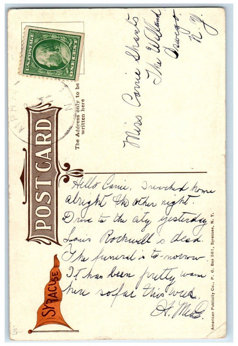c1910's Syracuse University Logo Buildings Syracuse NY, Multiview Postcard