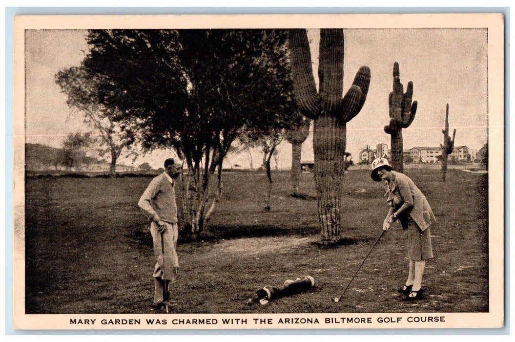 c1910's Mary Garden Charmed Arizona Biltmore Golf Course Opera Star Postcard