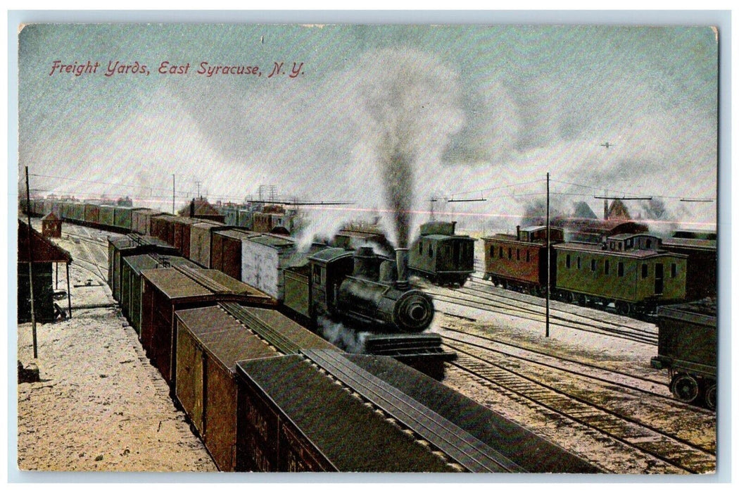 c1910's Freight Yards East Syracuse New York NY, Railroad Train Antique Postcard