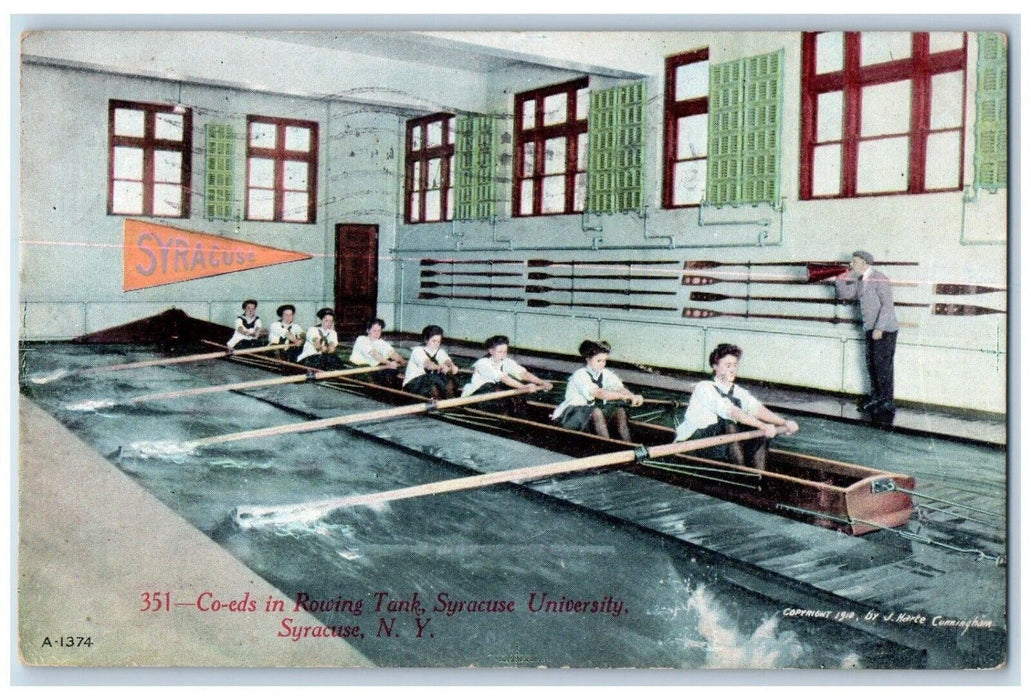 1912 Co-eds In Rowing Tank Syracuse University Syracuse New York NY Postcard
