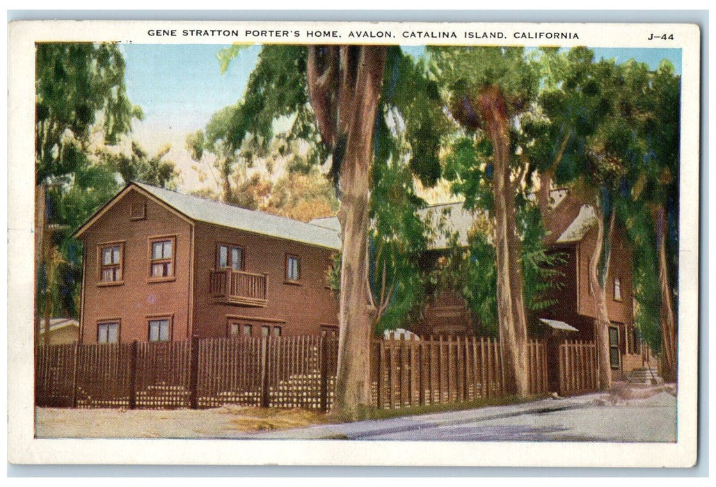 c1920's Gene Stratton Porter's Home Avalon Catalina Island CA Postcard