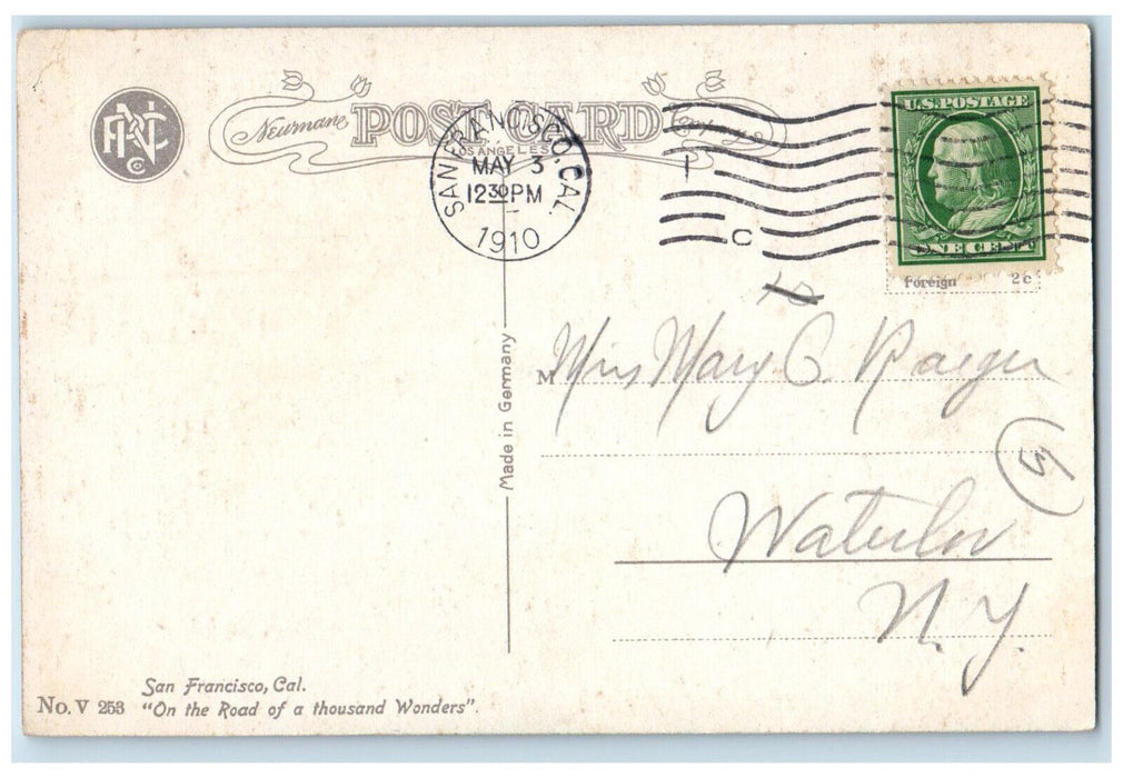 1910 Robert Louis Stevenson Monument Portsmouth Square San Francisco CA Postcard