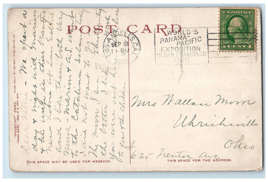 1912 The "Blossoms" Busch Gardens Pasadena California CA Phostint Postcard