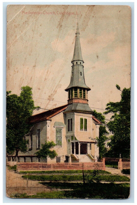 c1910's Presbyterian Church Cutchogue Long Island New York NY Antique Postcard