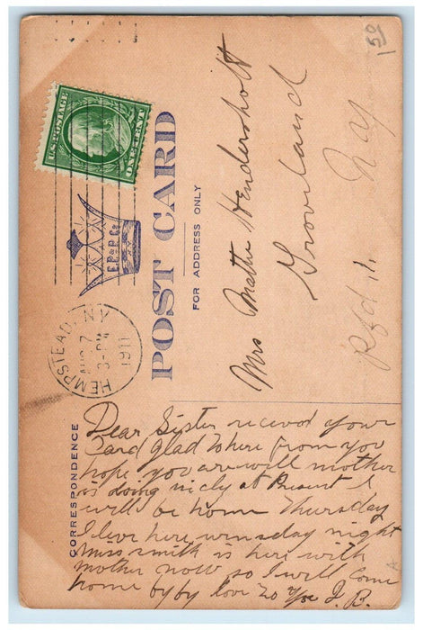 1911 Presbyterian Church Hempstead New York NY Posted Antique Postcard