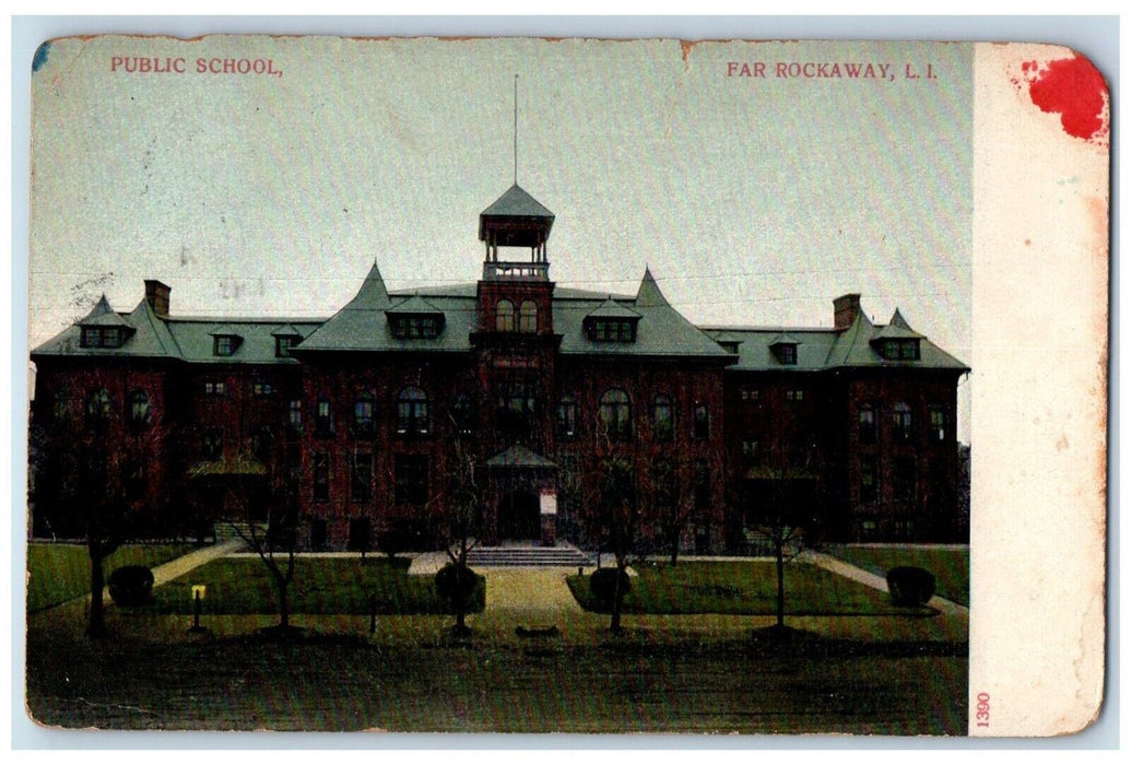 c1910's Public School Far Rockaway Long Island New York NY Antique Postcard