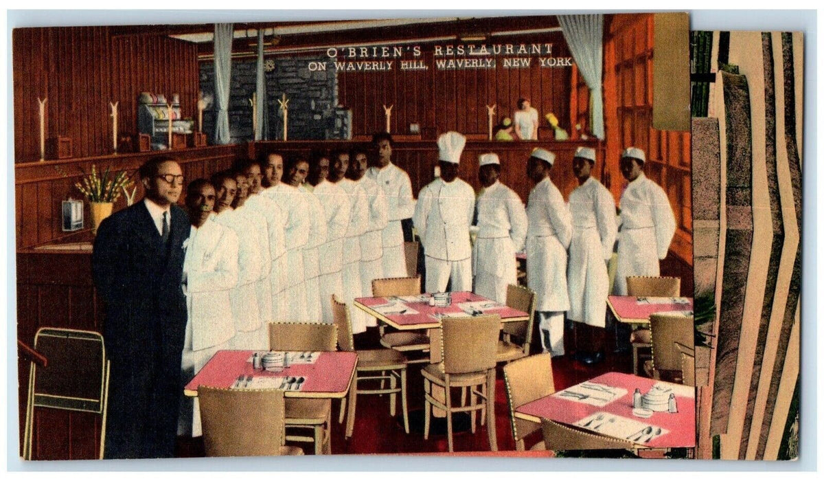 c1910's O' Brien's Restaurant Waverly Hill Chefs Interior Waverly NY Postcard
