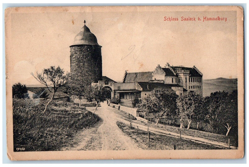 Schloss Saaleck B. Hammelburg Germany, Dirt Road Building Antique Postcard