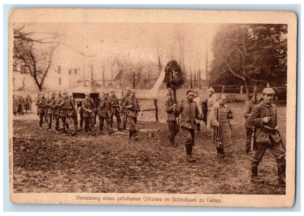 c1910's WWI German Army Officer Funeral Tarbus Military Soldier Antique Postcard