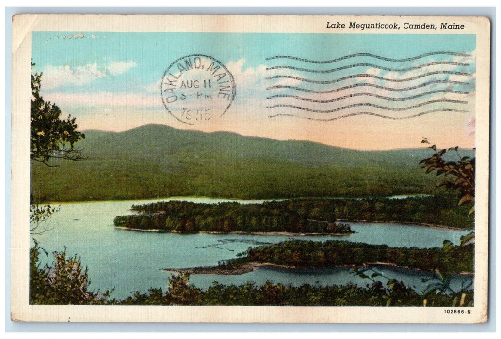 1955 View Of Lake Megunticook Camden Maine ME Posted Vintage Postcard