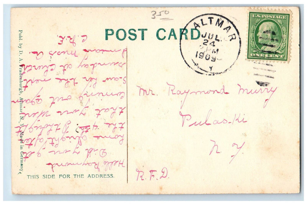 1909 West Railroad Street Altmar New York NY Posted Antique Postcard