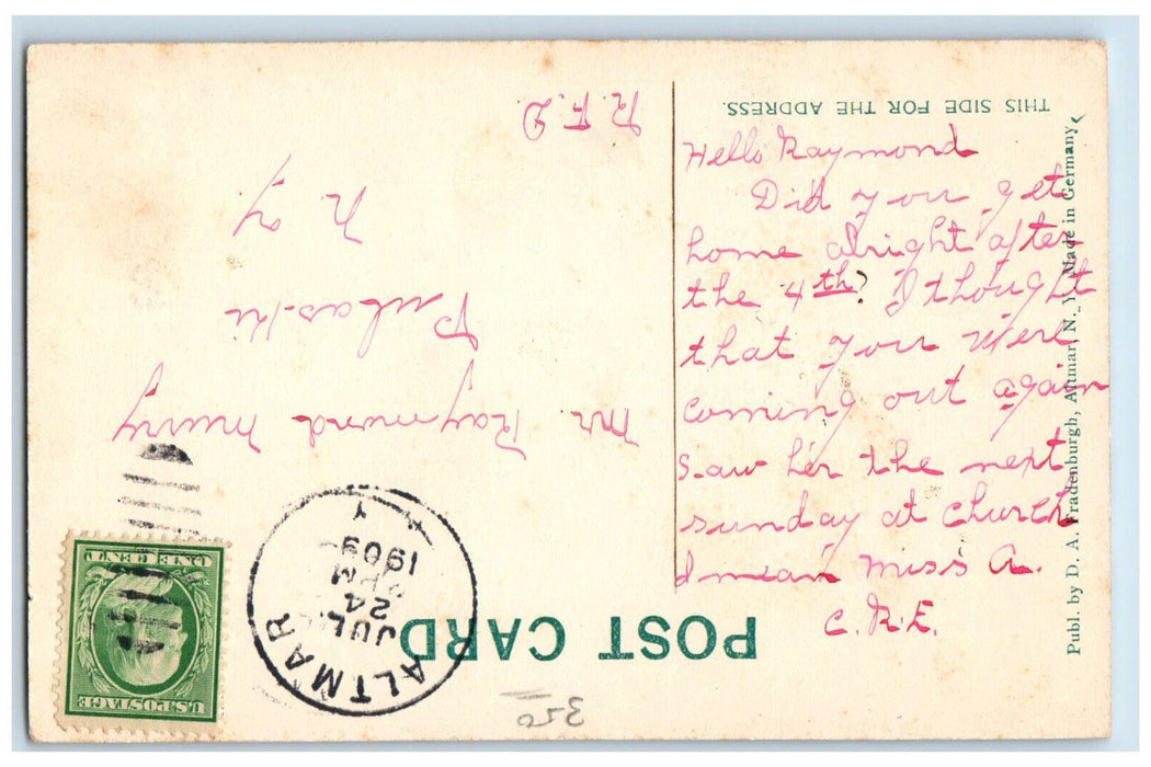 1909 West Railroad Street Altmar New York NY Posted Antique Postcard