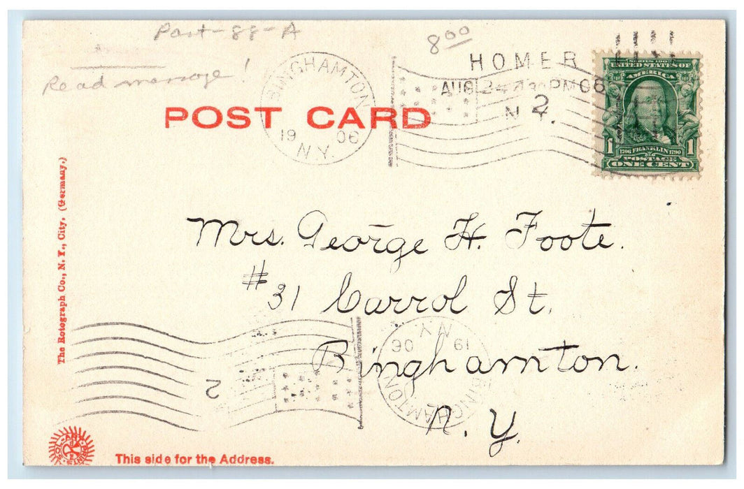 1906 Lackawanna Railroad Depot Homer New York NY Posted Antique Postcard