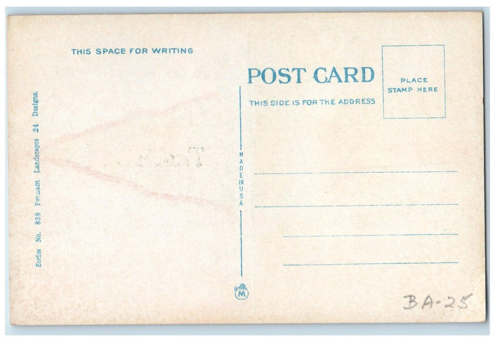 c1930's The Way To Tashamoo Park Algonac Michigan MI, Car Road Pennant Postcard