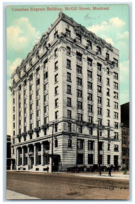 c1910's Canadian Express Building McGill Street Montreal Canada Antique Postcard