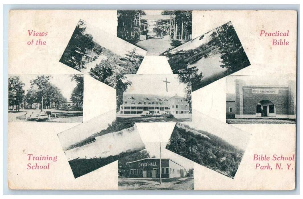 c1940's Bible School Park New York NY Multiview Antique Posted Postcard