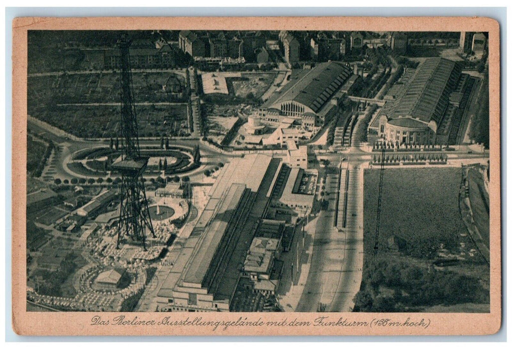 c1910's Aerial View Of Berlin Exposition Ground Radio Tower Antique Postcard