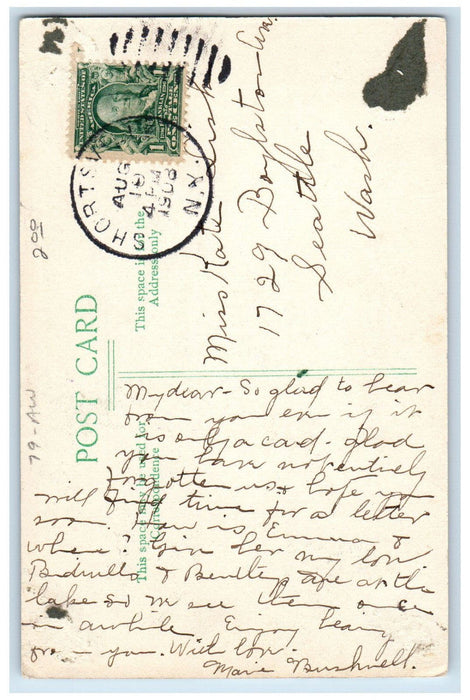 1908 Front View High School Shortsville New York NY Antique Posted Postcard