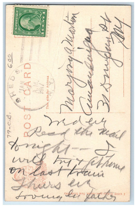 1917 Horse Carriage General Store and Post Office Sheds New York NY Postcard