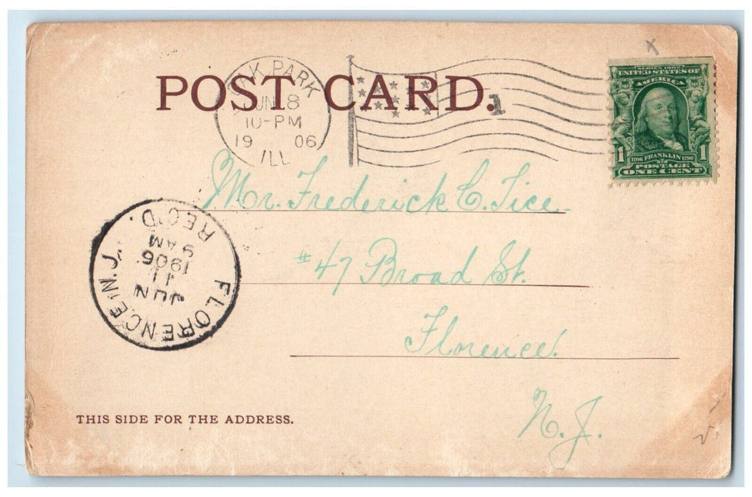 1906 New Postoffice Building Horse Carriage Chicago Illinois IL Antique Postcard