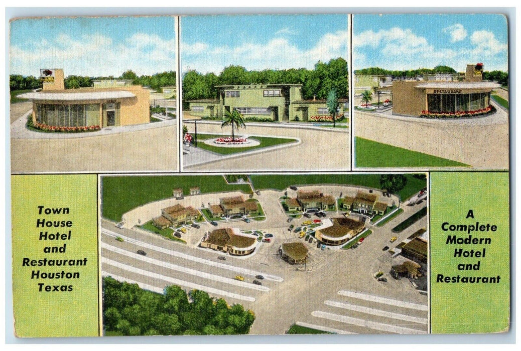 c1960's Town House Hotel And Restaurant Houston Texas TX, Multiview Postcard