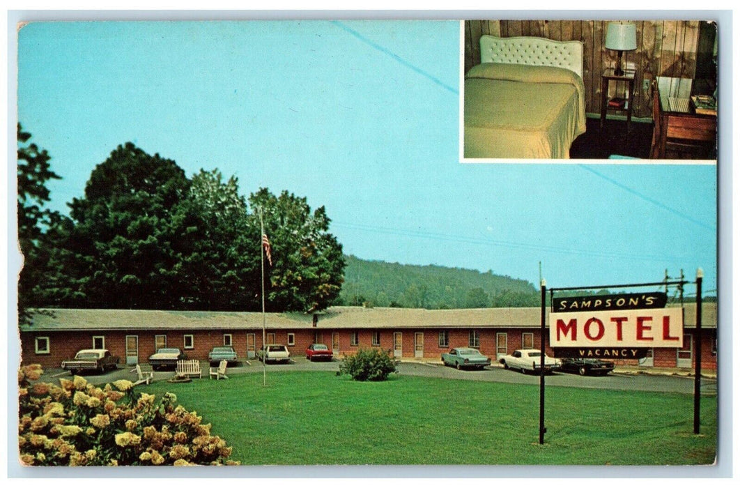 c1950's Sampson Motel Cars Room View Mansfield Pennsylvania PA Vintage Postcard