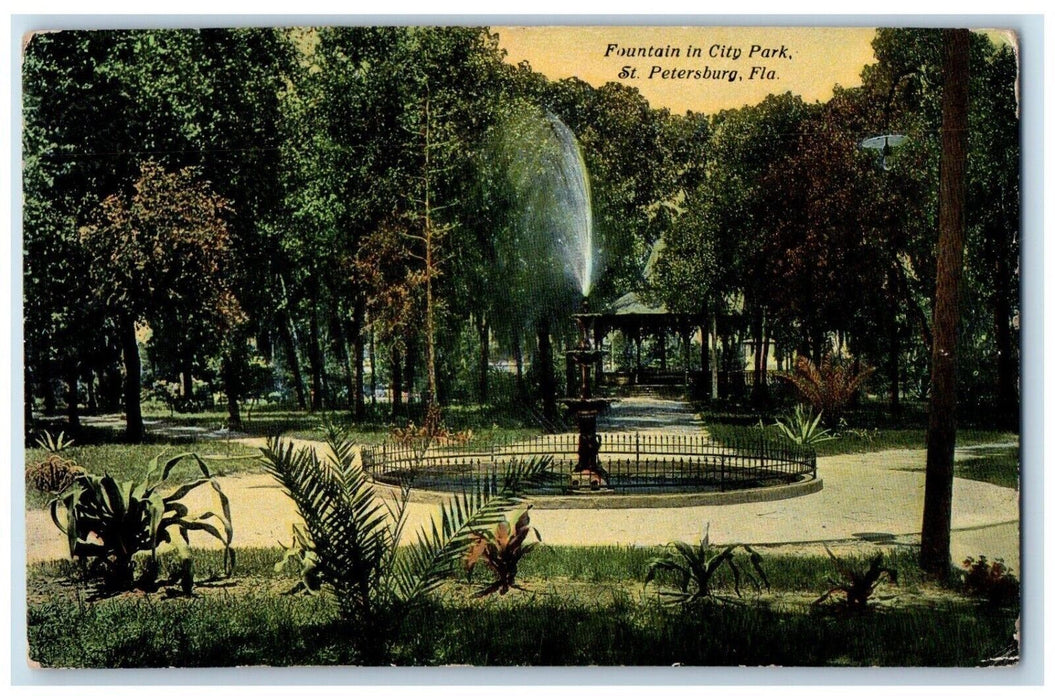 1910 Fountain City Park St. Petersburg Florida FL Posted Antique Postcard