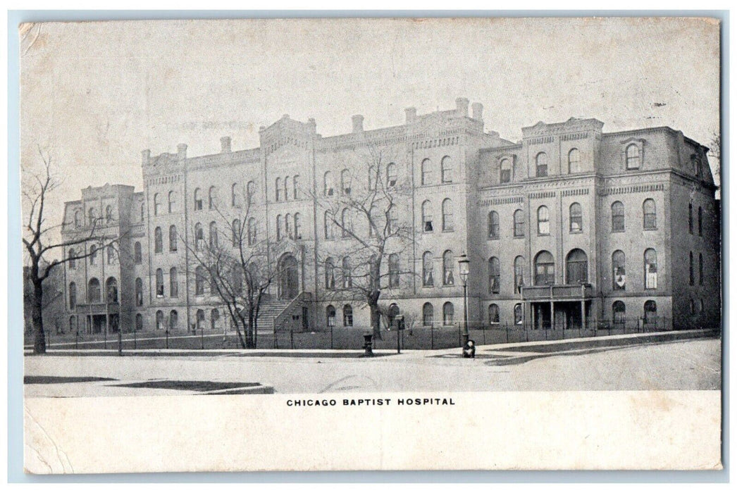 1907 Chicago Baptist Hospital Building Chicago Illinois IL Antique Postcard