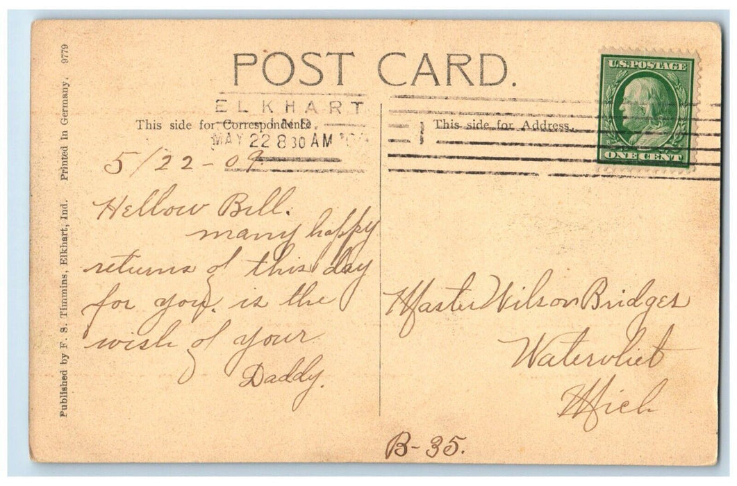 c1910's St. Joe River Beardsley Mill Elkhart Indiana IN Posted Antique Postcard
