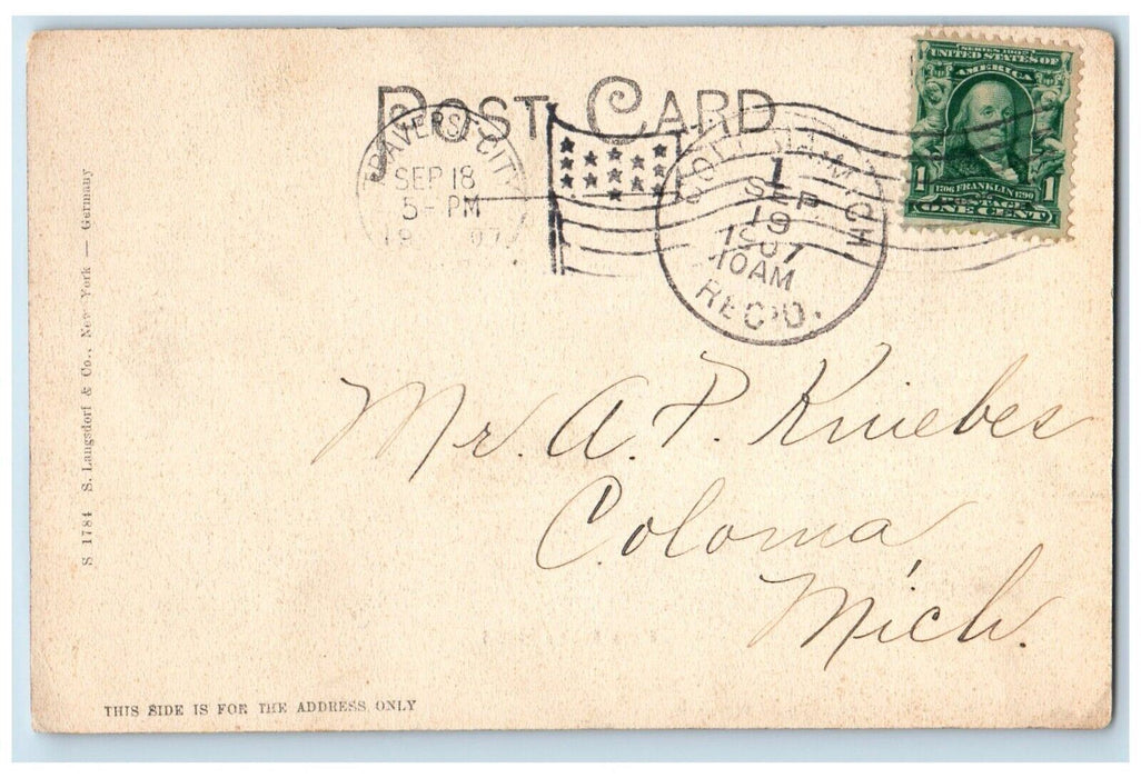 1907 Park Place Hotel Building Horse Carriage Traverse City Michigan MI Postcard