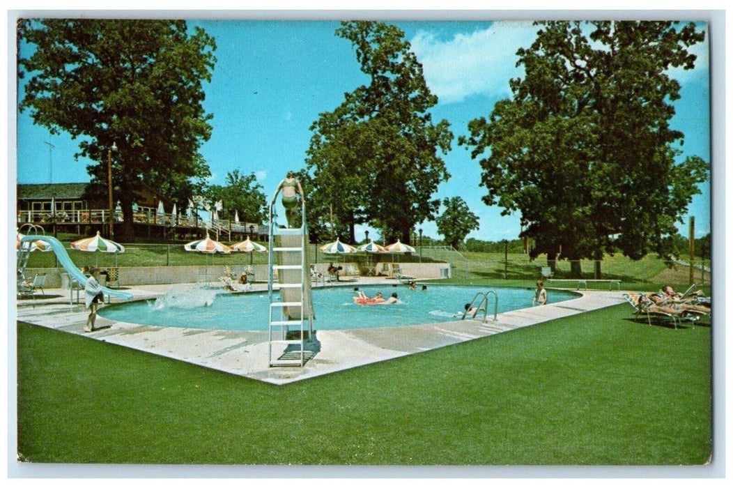 c1960's Cloud 9 Ranch Swimming Pool Caulfield Missouri MO Vintage Postcard