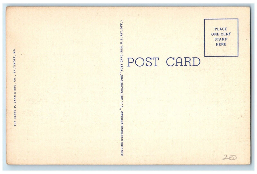 c1930's Enlisted Men's Club U. S. Marine Base Quantico Virginia VA Postcard