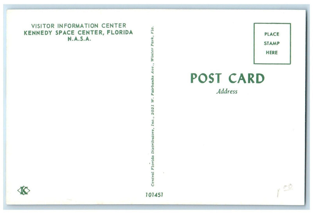 Visitor Information Center Kennedy Bus Space Center Florida FL, N.A.S.A Postcard