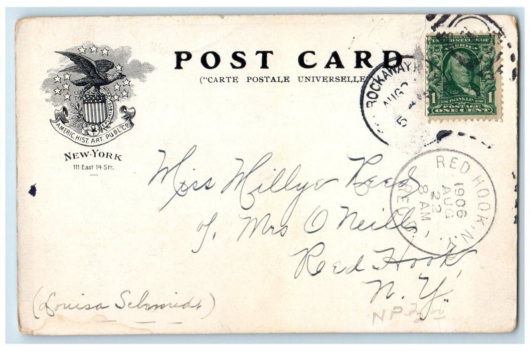 1906 View Of The Boulevard And Public School Arverne Long Island NY Postcard