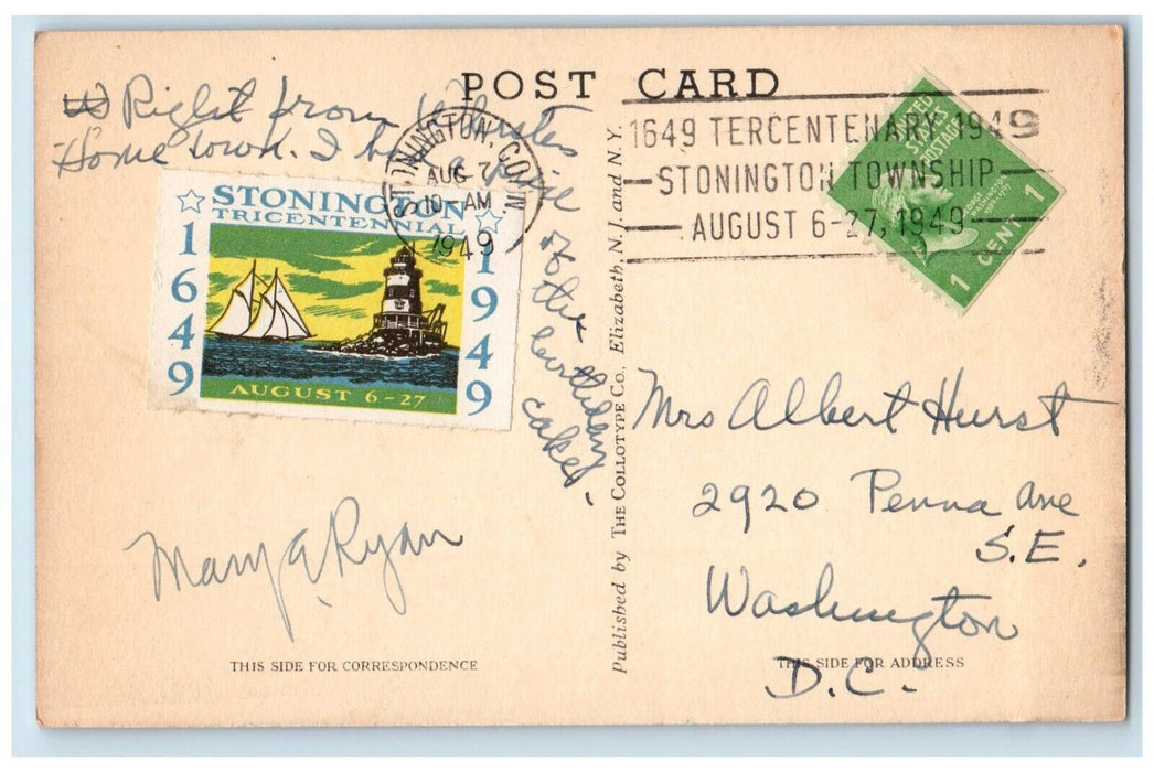 1949 The Old Palmer Home Whistler House Stonington Connecticut CT Postcard