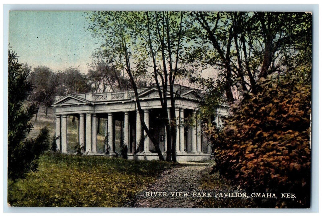 c1910's River View Park Pavilion Omaha Nebraska NE Unposted Antique Postcard