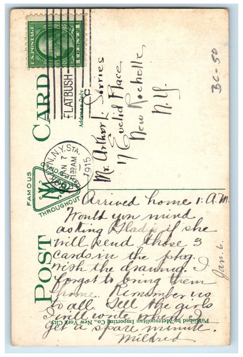 1915 Entrance To Melrose Park Flatbush Brooklyn New York NY Antique Postcard