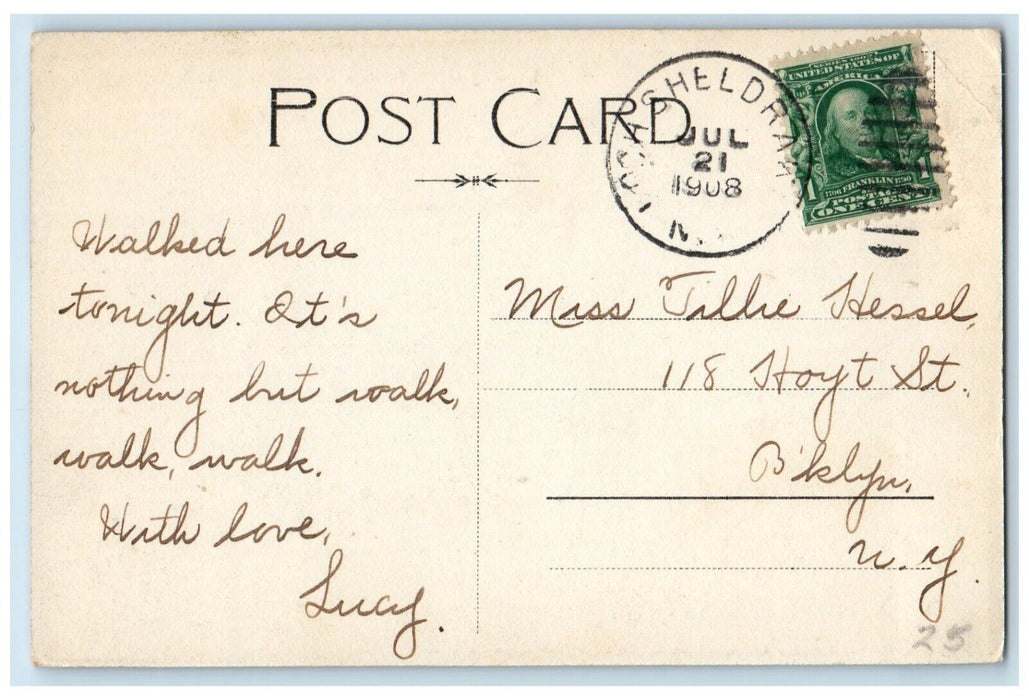 1908 Landing At The Springs Canoeing Boat Loch Sheldrake New York NY Postcard