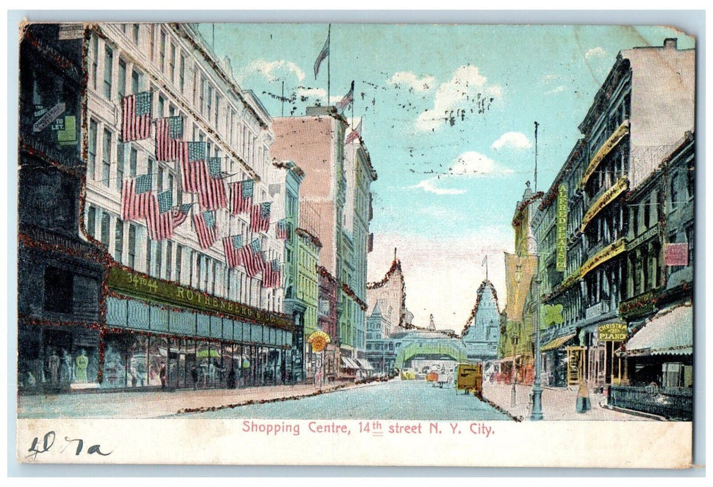 1906 Rothenberg & Co Christmas Piano Shopping Centre New York City NY Postcard