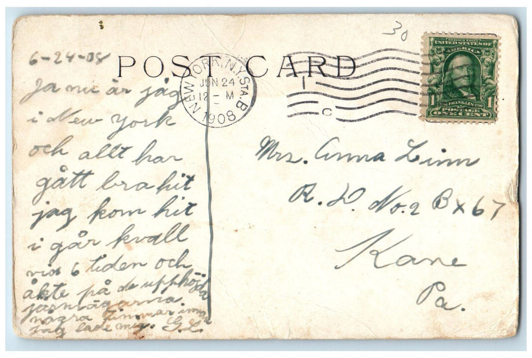1908 The Old Railroad Station used By Moody & Sankey New York City NY Postcard