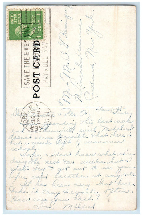 1917 Horace Mann School Teachers College New York City NY Antique Postcard