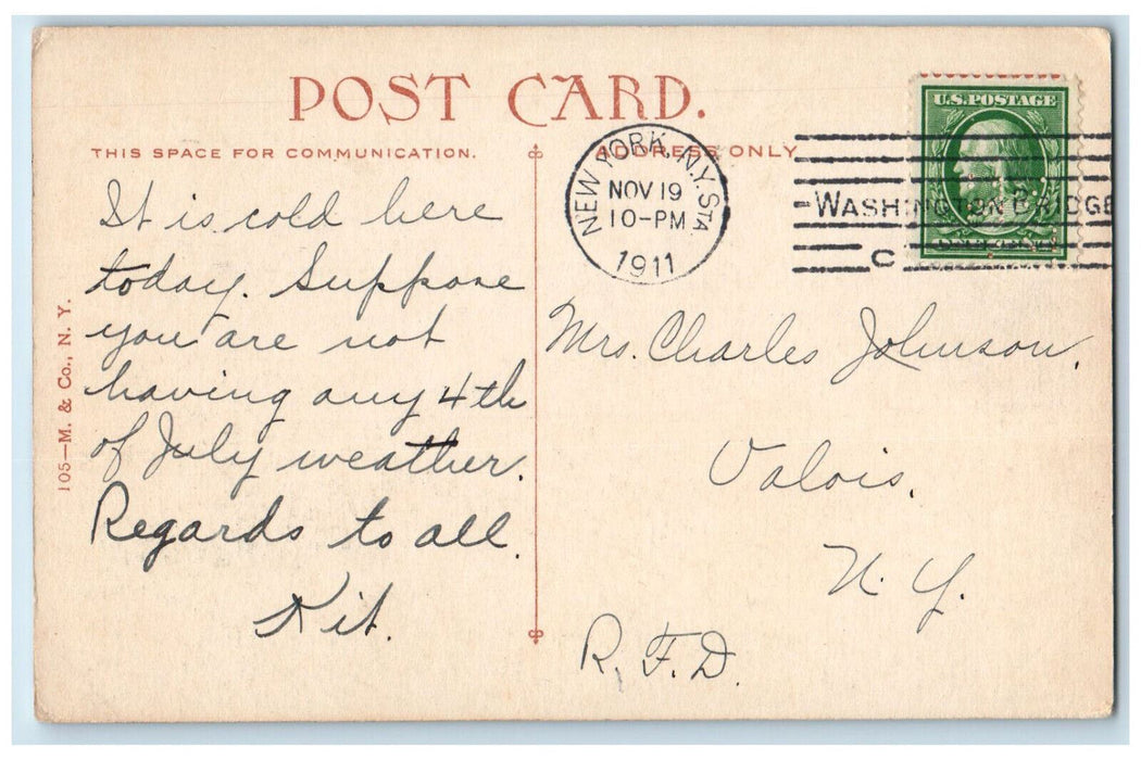 1911 Landing South Ferry Terminal New York City NY Posted Antique Postcard