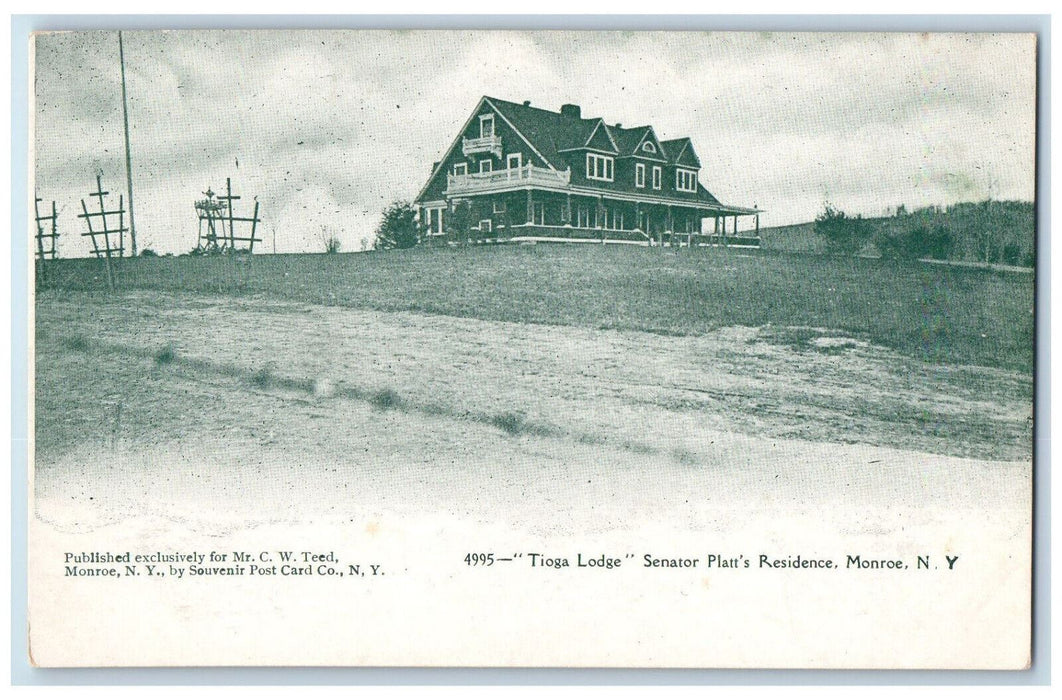 c1905 Tioga Lodge Senator Platt's Residence Monroe New York NY Antique Postcard