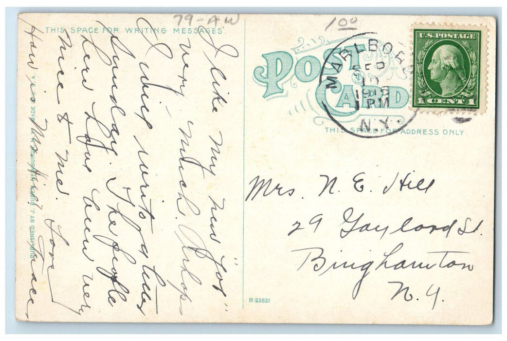 1915 Marlboro Public School Marlboro New York NY Posted Antique Postcard