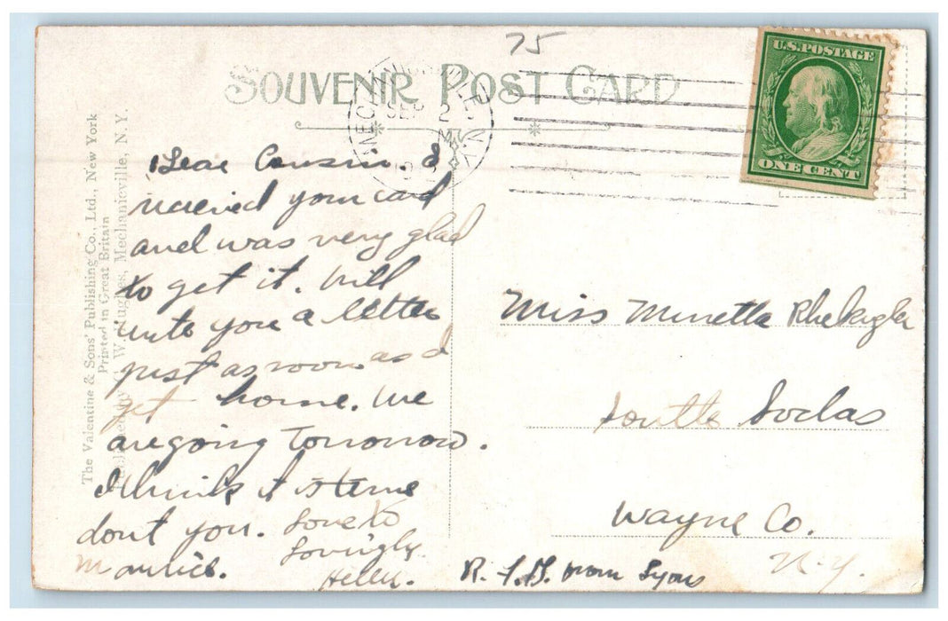 1912 High School Building Mechanicville New York NY Antique Posted Postcard